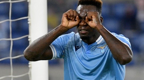 ROME, ITALY - SEPTEMBER 30: Felipe Caicedo of SS Lazio celebrates a first goal during the Serie A match between SS Lazio and Atalanta BC at Stadio Olimpico on September 30, 2020 in Rome, Italy. (Photo by Marco Rosi - SS Lazio/Getty Images)-Not Released (NR)