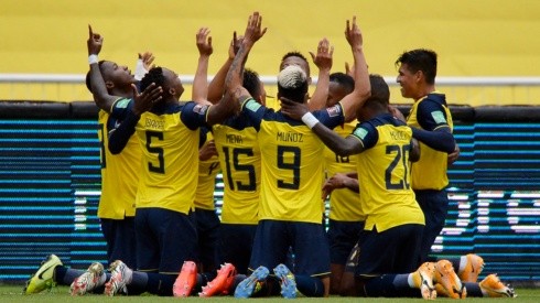 Jogadores do Equador comemoram gol. Foto: Getty Images