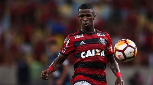 Vinicius le anotó un doblete a Emelec en la Libertadores de 2018. Foto: GettyImages