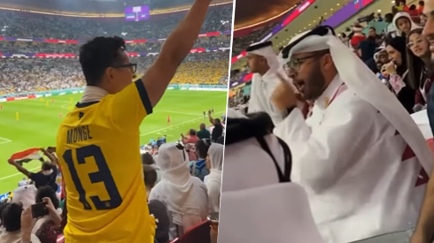 Polémica entre aficionados de Qatar y Ecuador en el partido inaugural (Captura)