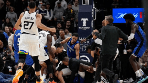 Timberwolves y Orlando Magic protagonizaron una batalla campal en la NBA.