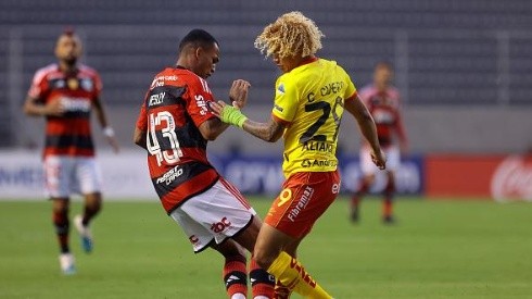 Aucas y Flamengo en la primera jornada de la Copa Libertadores. Foto: Getty Images.