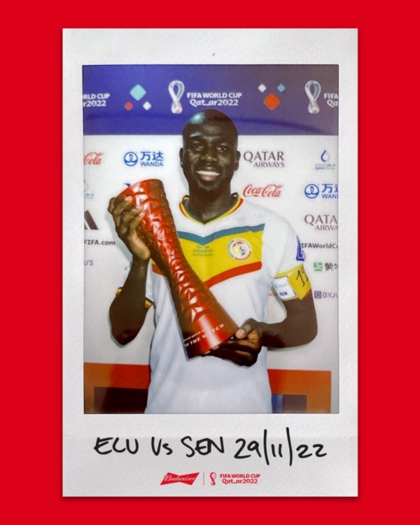 Kalidou Koulibaly, la figura de la victoria de Senegal ante Ecuador (Foto: Twitter Budweiser Football)